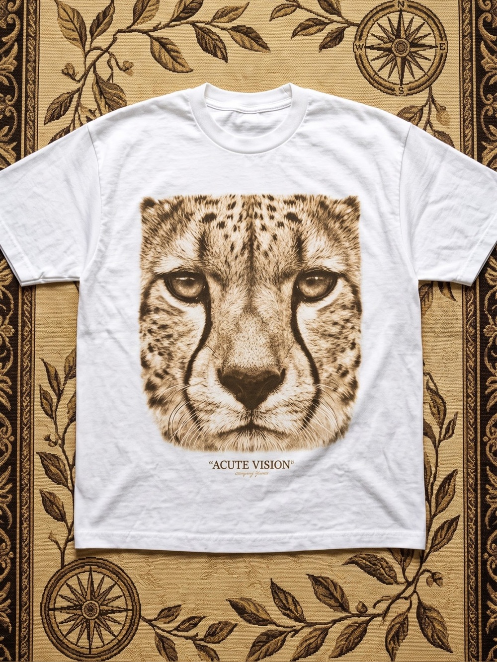 Cheetah Acute Vision Graphic Tee | White Gildan Style Fit T-Shirt